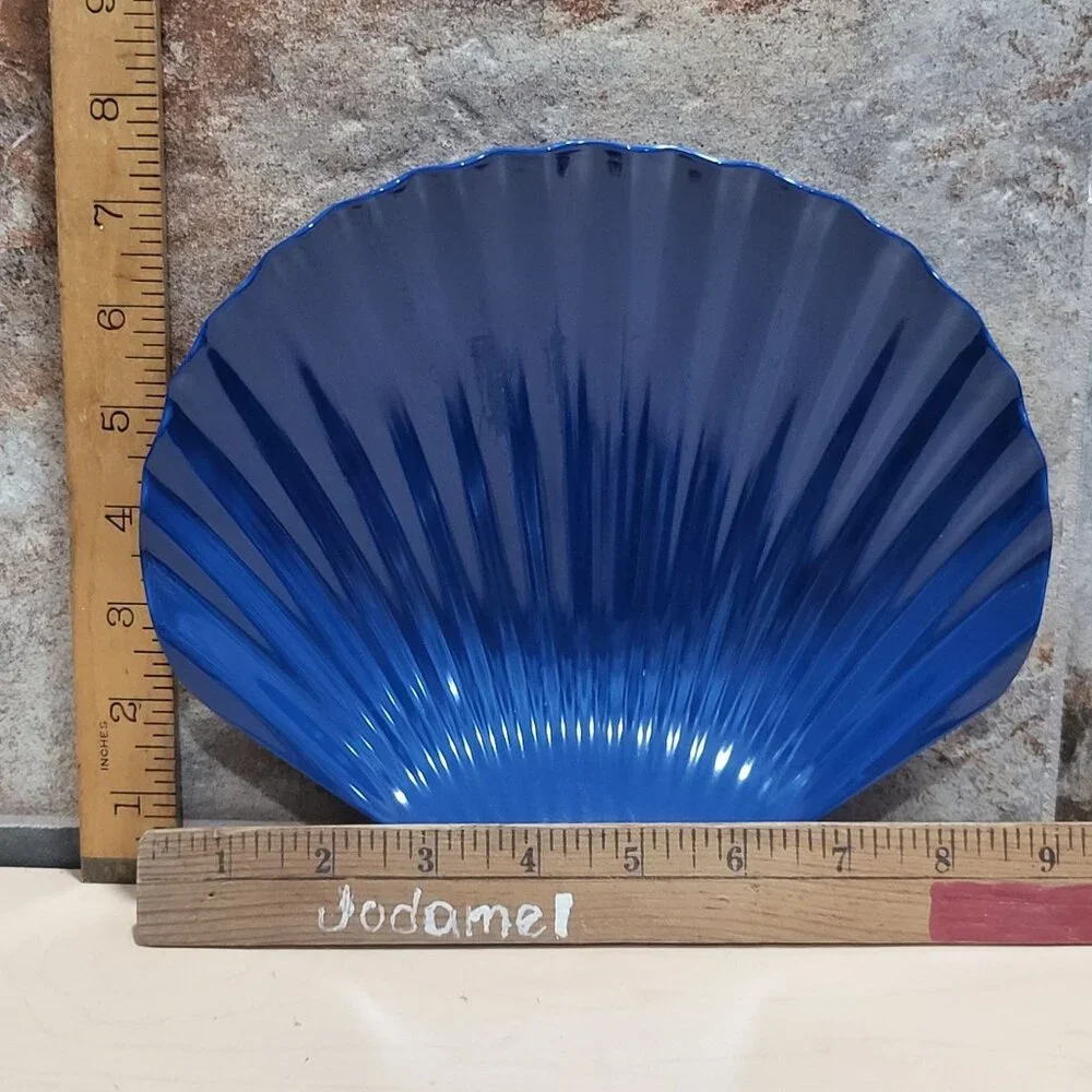 Pier 1 Scalloped Shell Shaped Blue Salad Plates Set of 5